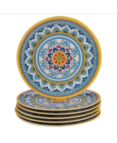 Certified International Portofino Melamine 6-pc. Dinner Plates In Multicolored