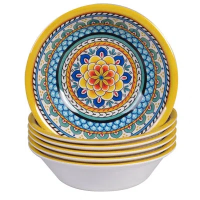 Certified International Portofino Set/6 All Purpose Bowl 7.5" X 2" In Blue;yellow