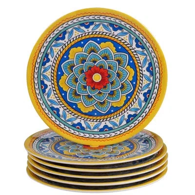 Certified International Portofino Set/6 Salad Plate 9" In Blue;yellow
