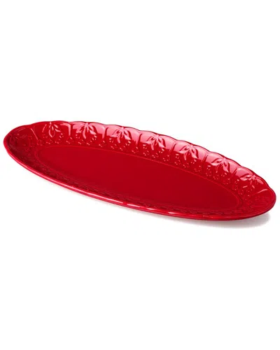 Certified International Provence Embossed Fish Platter In Red