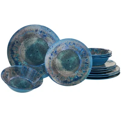 Certified International Radiance 12 Piece 100% Heavyweight Melamine Dinnerware Set, Service For 4 (available In Teal Or Crea