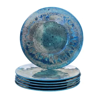 Certified International Radiance Teal 6-pc. Melamine Dinner Plate In Blue