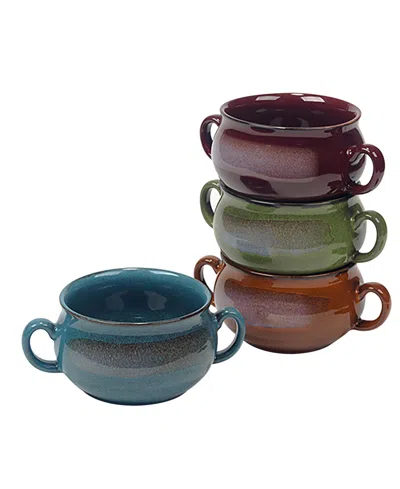Certified International Reactive Glaze Soup Crocks, Set Of 4, Service For 6 In Miscellaneous