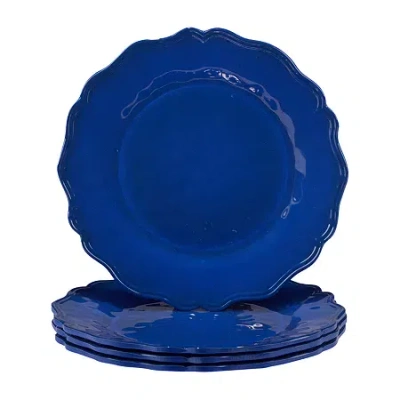 Certified International Red Crackle 4-pc. Melamine Salad Plate In Blue