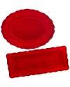 Certified International Red Crackle Melamine 2pc Platter Set