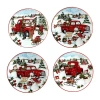 Certified International Red Truck Christmas 4-pc. Appetizer Plate In Multi