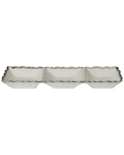 Certified International Regency 3-section Porcelain Tray In Brown