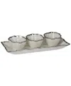 Certified International Regency 4 Pc. Tray And Condiment Bowls In Silver