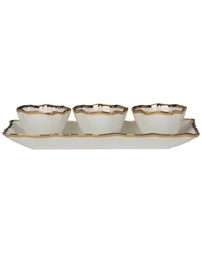 CERTIFIED INTERNATIONAL CERTIFIED INTERNATIONAL REGENCY 4PC PORCELAIN TRAY & CONDIMENT BOWLS SET