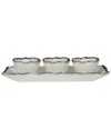 Certified International Regency 4pc Porcelain Tray & Condiment Bowls Set