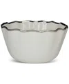 Certified International Regency Deep Metallic-trim Porcelain Bowl In Silver
