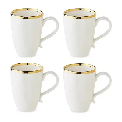 Certified International Regency Gold 4-pc. Coffee Mug In White
