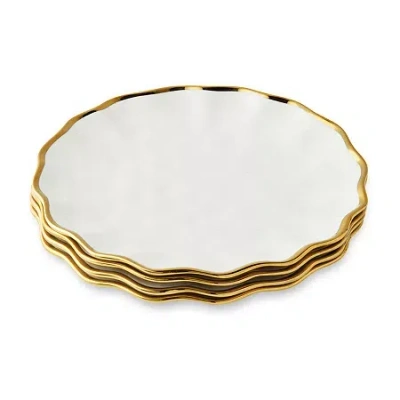 Certified International Regency Gold 4-pc. Porcelain Dinner Plate In White