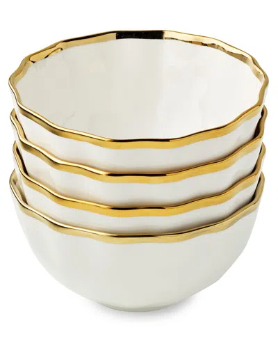 Certified International Regency Gold Set Of 4 Cereal Bowls