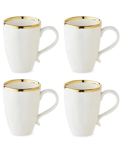 Certified International Regency Gold Set Of 4 Mugs In Black
