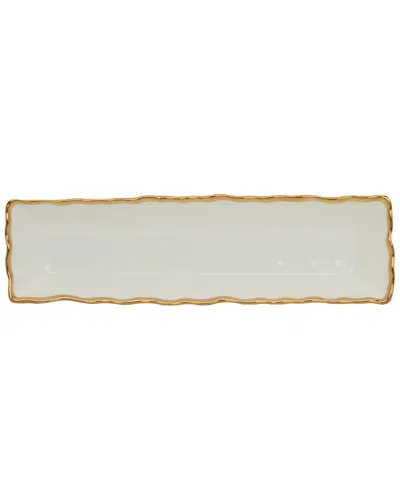 Certified International Regency Porcelain Cracker Tray In Gold