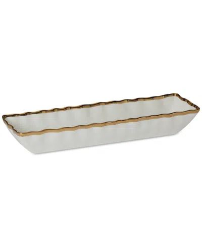 Certified International Regency Porcelain Cracker Tray In Gold