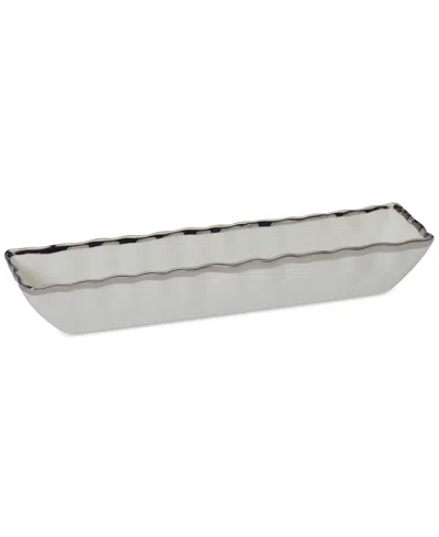 Certified International Regency Porcelain Cracker Tray In Silver