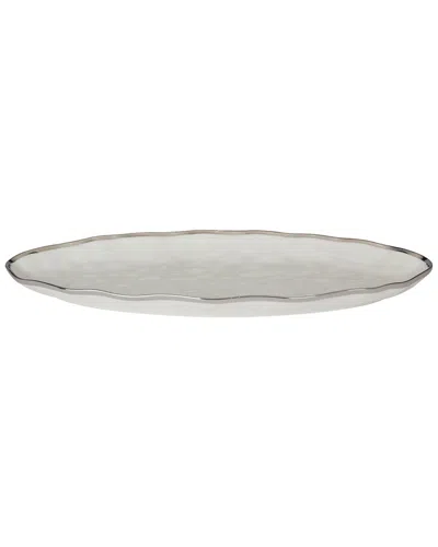 Certified International Regency Porcelain Oval Fish Platter In Black
