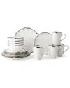 Certified International Regency Silver 16pc Dinnerware Set In White