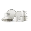 Certified International Regency Silver 16pc Dinnerware Set In White;silver