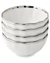 Certified International Regency Silver Set Of 4 Cereal Bowls