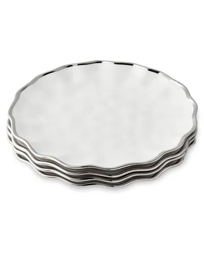 Certified International Regency Silver Set Of 4 Dinner Plates