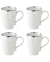 Certified International Regency Silver Set Of 4 Mugs