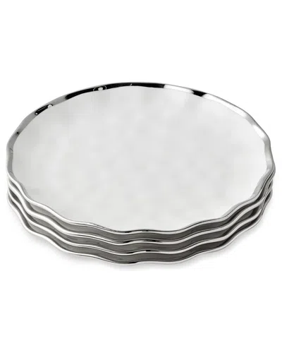 Certified International Regency Silver Set Of 4 Salad Plate 9 In White