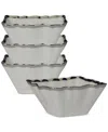 Certified International Regency Set Of 4 Square Snack Bowls In Silver