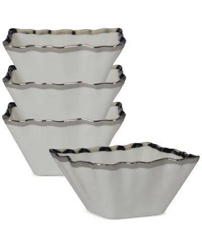 CERTIFIED INTERNATIONAL REGENCY SQUARE SNACK BOWLS, SET OF 4