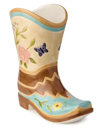 CERTIFIED INTERNATIONAL CERTIFIED INTERNATIONAL ROSEWOOD 3-D BOOT VASE