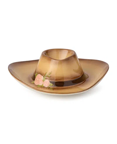 Certified International Rosewood 3-d Cowgirl Hat Chip And Dip Server In Miscellaneous