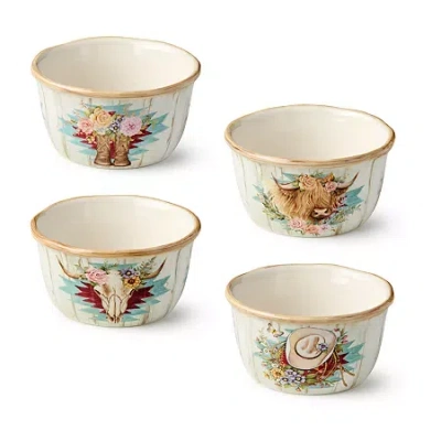 Certified International Rosewood 4-pc. Ceramic Ice Cream Bowl In White