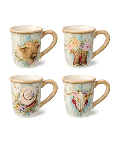 CERTIFIED INTERNATIONAL ROSEWOOD MUGS, SET OF 4