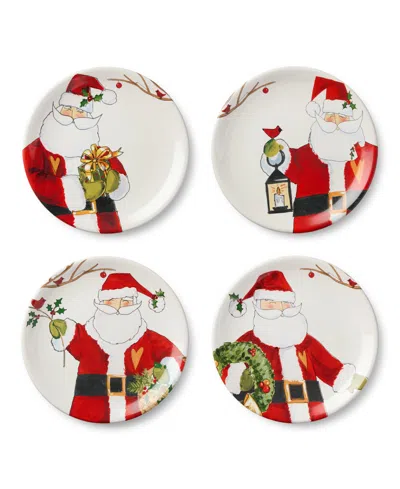 Certified International Santa Delight Dessert Plates, Set Of 4 In Multi