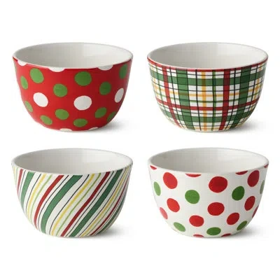 Certified International Santa Delight Set Of 4 Ice Cream Bowls In Multi