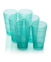 Certified International Set Of 6 Santa Fe 22oz Acrylic Ice Tea Glasses In Teal