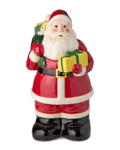 Certified International Santa's Retro Christmas 3d Cookie Jar In Red
