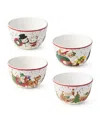 Certified International Santa's Retro Christmas Ice Cream Bowls, Set Of 4 In Multi