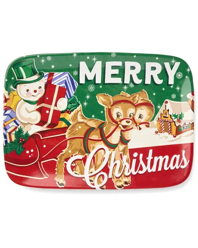 Certified International Santa's Retro Christmas Rectangular Platter