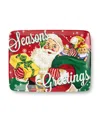 Certified International Santa's Retro Christmas Rectangular Platter In Multi