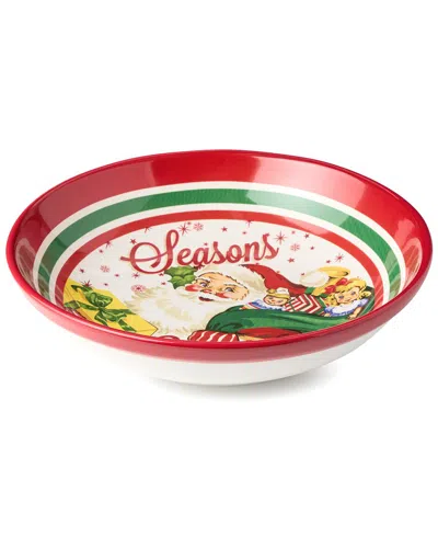 Certified International Santa's Retro Christmas Serving Plate In Multi