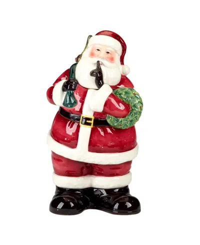 Certified International Santa's Secret 3d Cookie Jar In Multi