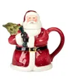 Certified International Santa's Secret 3d Teapot In Multi