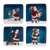Certified International Santa's Secret 4-pc. Earthenware Appetizer Plate In Blue
