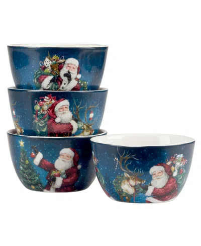 Certified International Snowman Greetings Ice Cream Bowls, Set Of 4 In Multi
