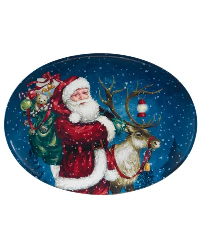 Certified International Santa's Secret Oval Serving Platter In Multi