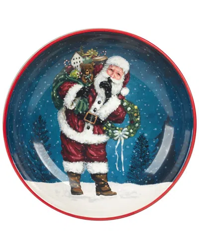 Certified International Santa's Secret Serving/pasta Bowl In Blue