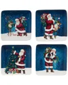 Certified International Santa's Secret Canape Plates, Set Of 4